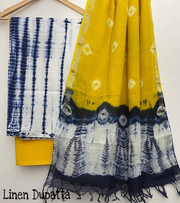 Cotton Linen Salwar Suit - Leheriya