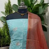 Crochet Embroidery Cotton 2 pc Salwar Suit with Kota Doria Dupatta - Leheriya