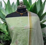 Crochet Embroidery Cotton 2 pc Salwar Suit with Kota Doria Dupatta - Leheriya