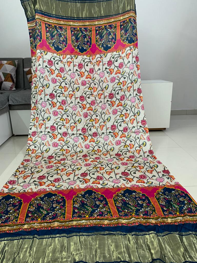 Pure Modal Silk Patola Digital Print Dupatta with Lagdi Patta