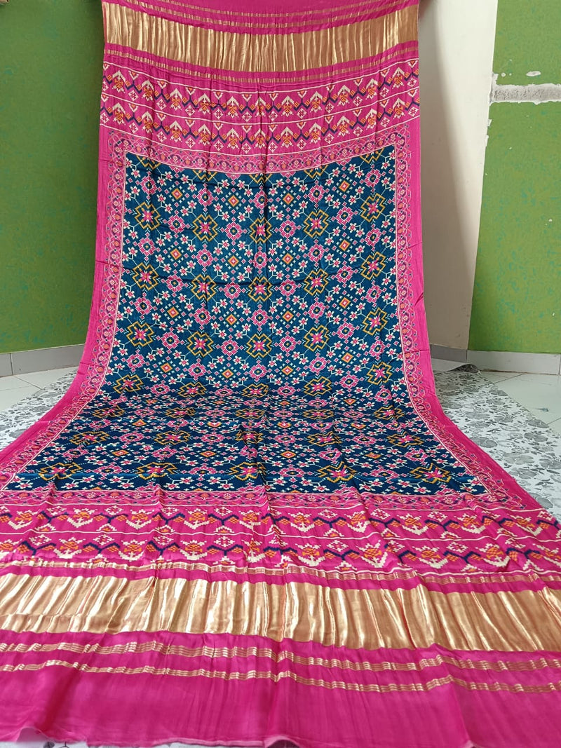 Pure Modal Silk Patola Digital Print Dupatta with Lagdi Patta