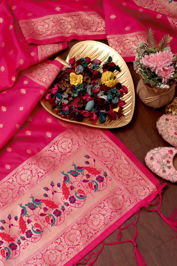 Elegant Paithani Silk Dupatta - Leheriya