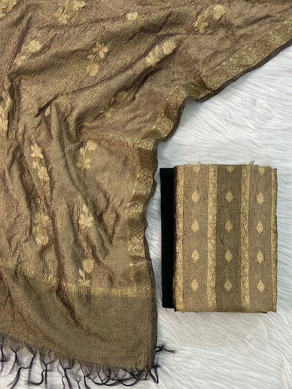 Exclusive BANARASI Crush Tissue 3 pc Salwar Suit - WEDDING Collection - Leheriya