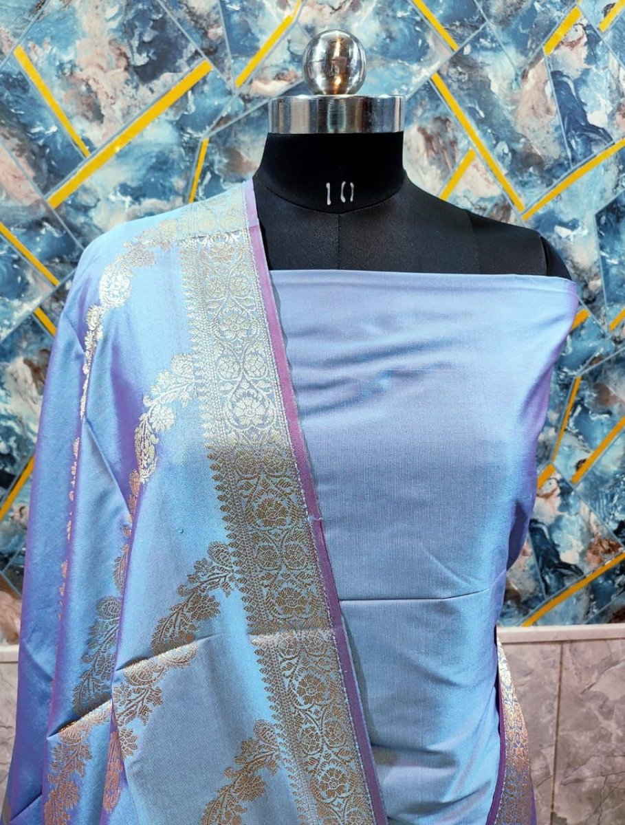 Mauve Beautiful Silk Jacquard Salwar Kameez With Dupatta - R157-SPR1599