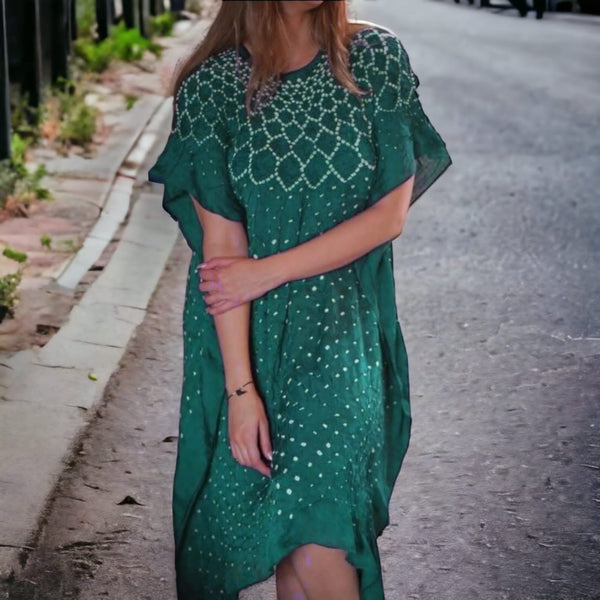 Modal Silk Kaftan | Green |