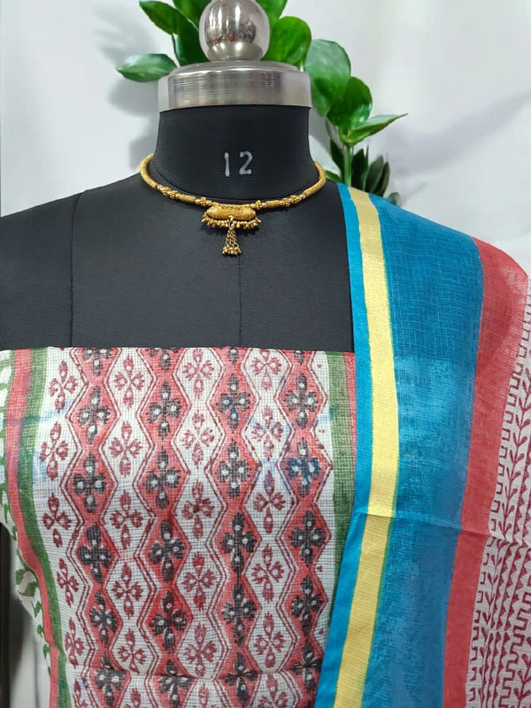 Hand Block Print Kota Doria Cotton Salwar Suit - Summer Special - Leheriya
