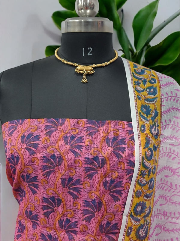 Hand Block Print Kota Doria Cotton Salwar Suit - Summer Special - Leheriya