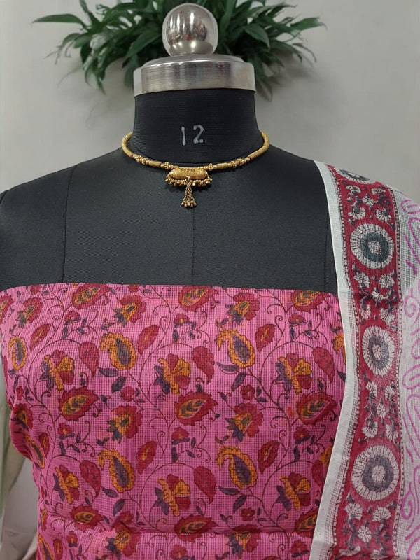 Hand Block Print Kota Doria Cotton Salwar Suit - Summer Special - Leheriya