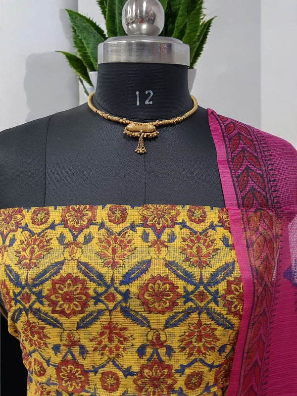 Hand Block Print Kota Doria Cotton Salwar Suit - Summer Special - Leheriya