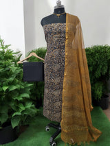 Handmade Pure Cotton Kalamkari Salwar Suit with Vanaspati Ajrakh Kota Doria Dupatta - Leheriya