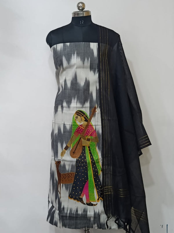 Ikat Embroidery south cotton salwar suit - Leheriya