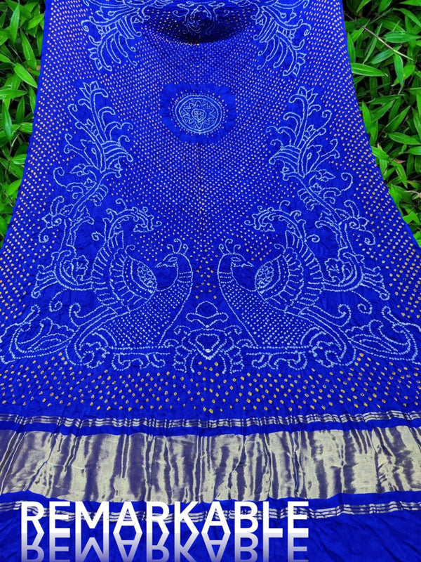 Pure Gaji Silk Dupatta | Blue |