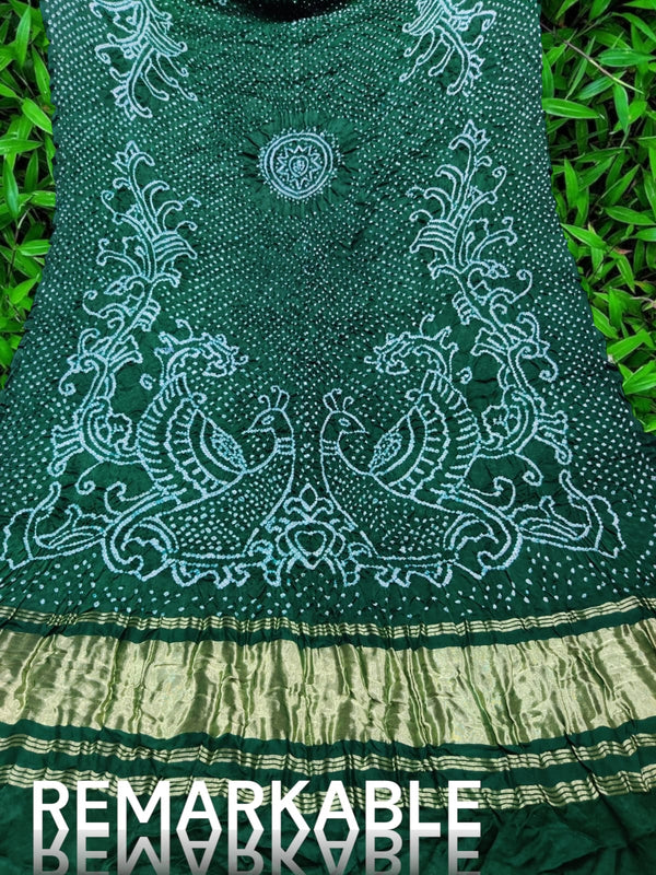Pure Gaji Silk Dupatta | Green |