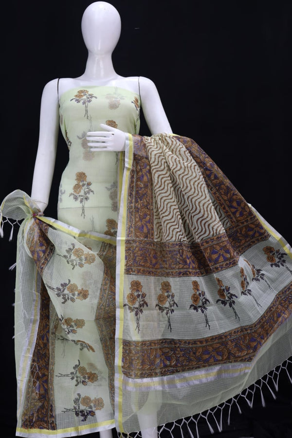 Floral Print Kota Doria Salwar Suit | ClayAsh |