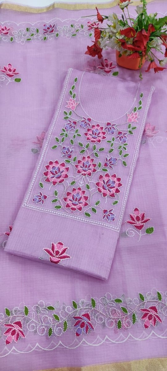 Kota Cotton 3 pc Embroidery Salwar Suit - Leheriya