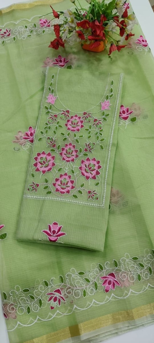 Kota Cotton 3 pc Embroidery Salwar Suit - Leheriya