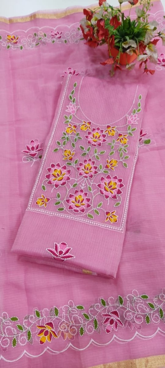 Kota Cotton 3 pc Embroidery Salwar Suit - Leheriya