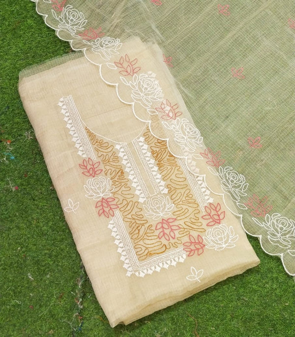 Kota Cotton 3 pc Embroidery Salwar Suit - Leheriya