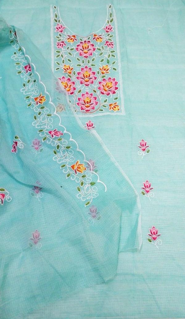 Kota Cotton 3pc Embroidery Salwar Suit - Leheriya