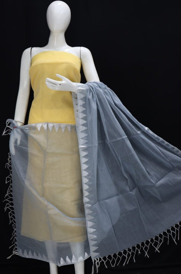 Kota Doria 2 pc Salwar Suit With Temple Border Dupatta - Leheriya