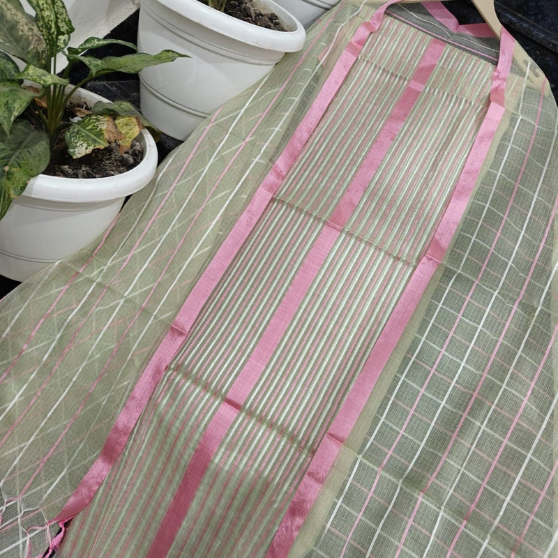 Kota Doria Cotton 2 pc Weaving Salwar Suit Set - Leheriya