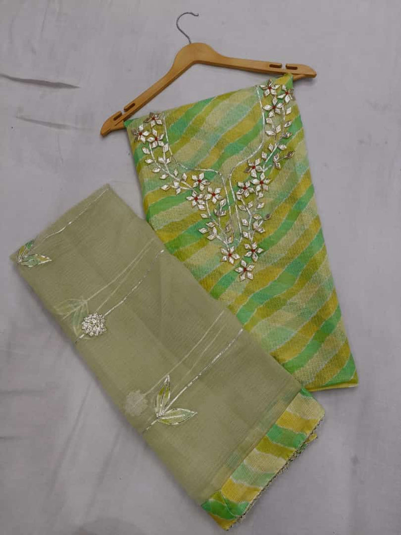 Kota Doria Cotton 2pc Suit Material - Leheriya