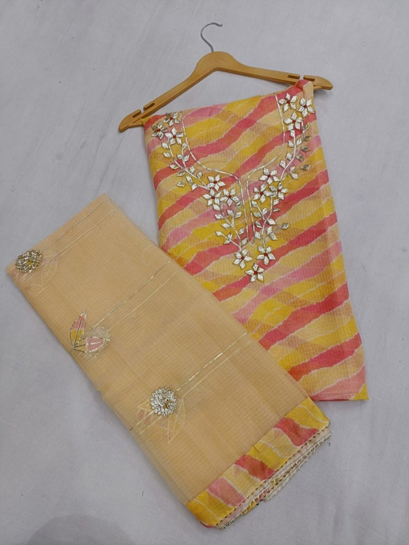 Kota Doria Cotton 2pc Suit Material - Leheriya