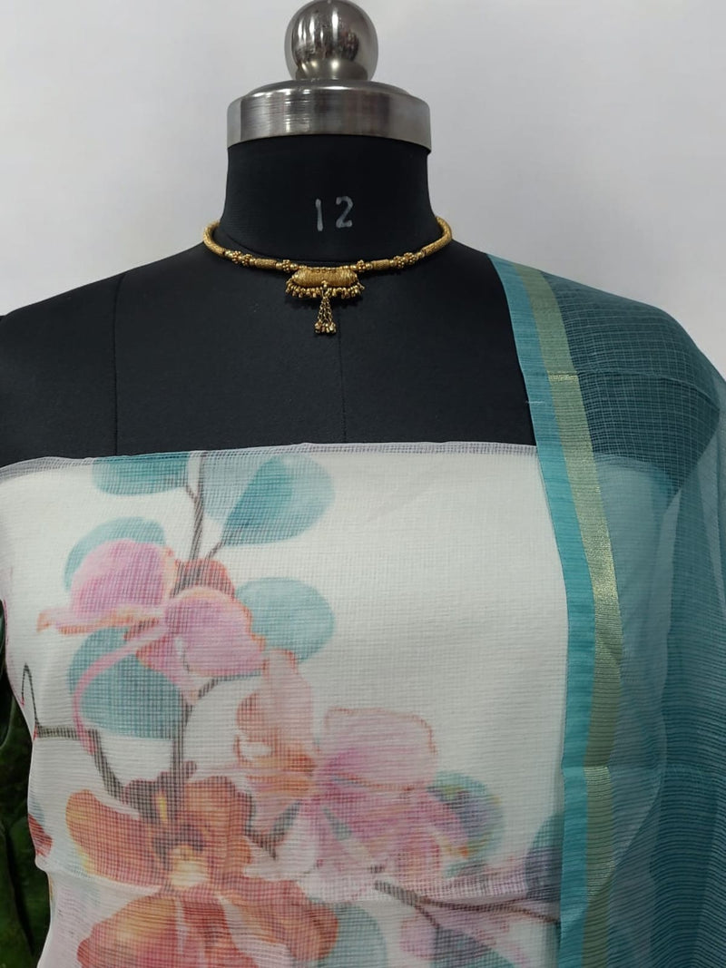 Kota Doria Cotton 3 pc Digital Print Salwar Suit - Leheriya