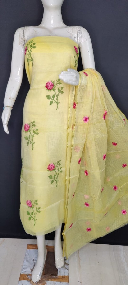 Kota Doria Cotton 3 pc Salwar Suit - Leheriya