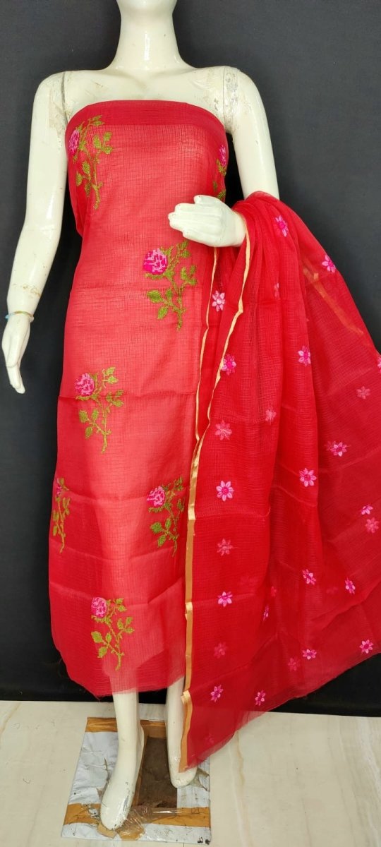 Kota Doria Cotton 3 pc Salwar Suit - Leheriya