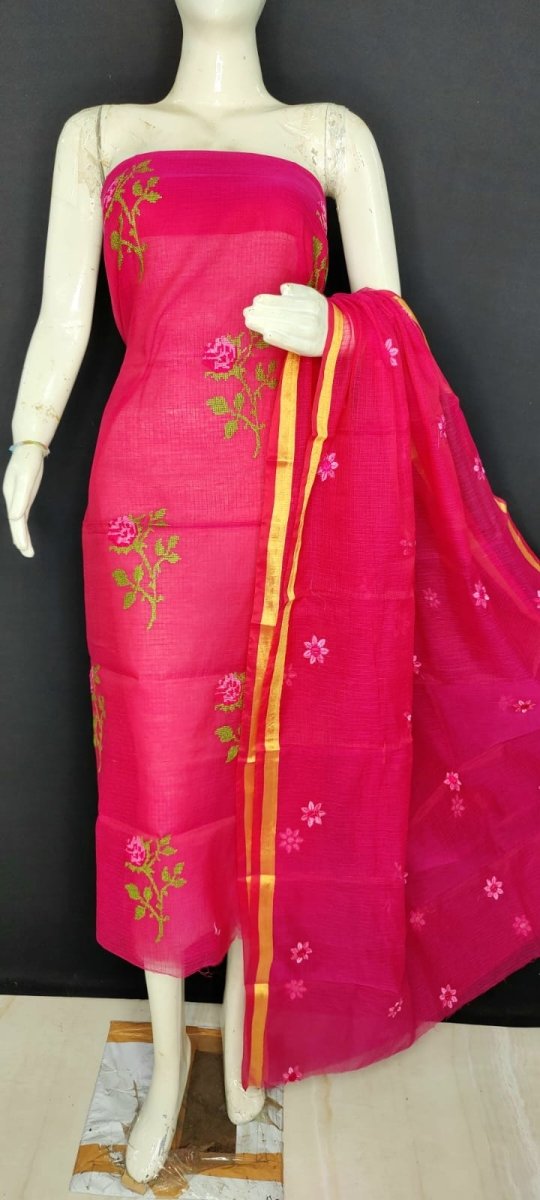 Kota Doria Cotton 3 pc Salwar Suit - Leheriya