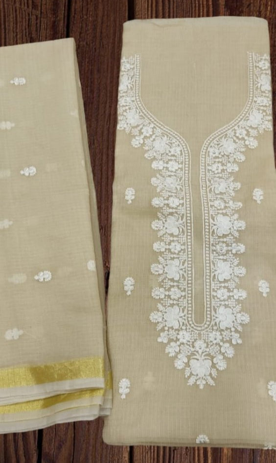 Kota Doria Cotton Embroidery Salwar Suit | Bronco | - Leheriya