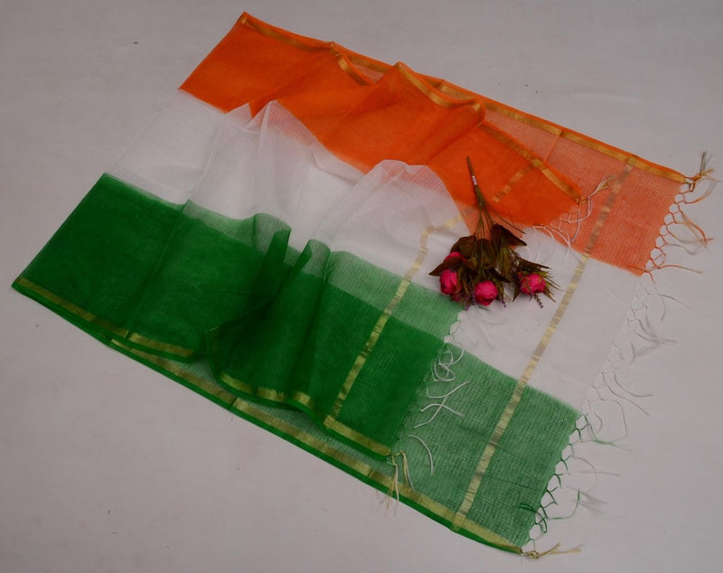 Kota Doria Cotton Tiranga Dupatta - Leheriya