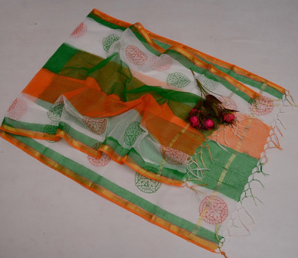 Kota Doria Cotton Tiranga Dupatta - Leheriya