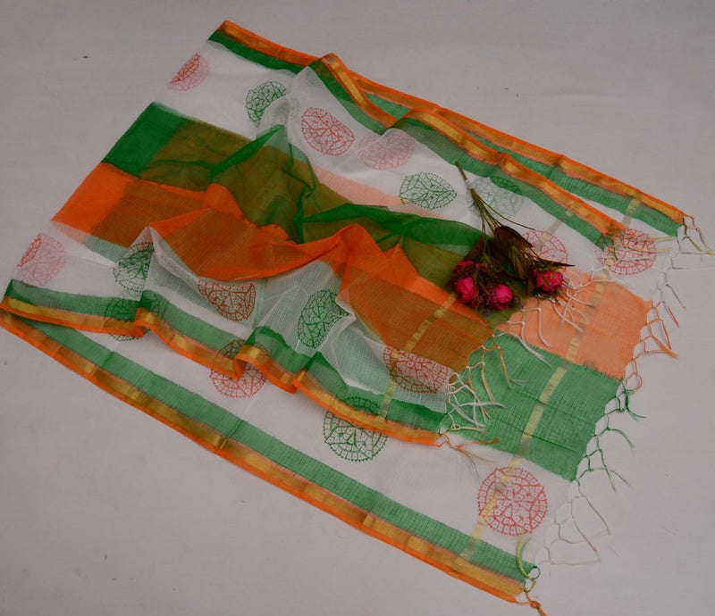 Kota Doria Cotton Tiranga Dupatta - Leheriya