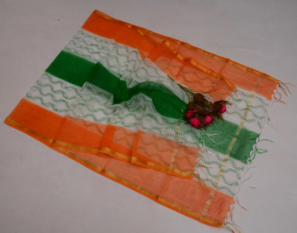 Kota Doria Cotton Tiranga Dupatta - Leheriya