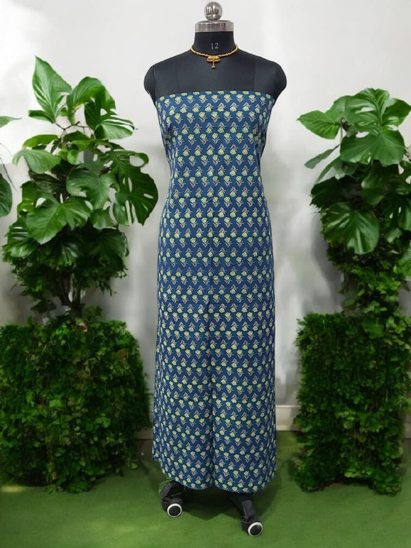 Kota Doria dupatta & Ajrakh Fusion 2 pc Salwar Suit - Leheriya