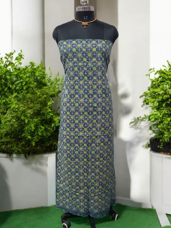 Kota Doria dupatta & Ajrakh Fusion 2 pc Salwar Suit - Leheriya