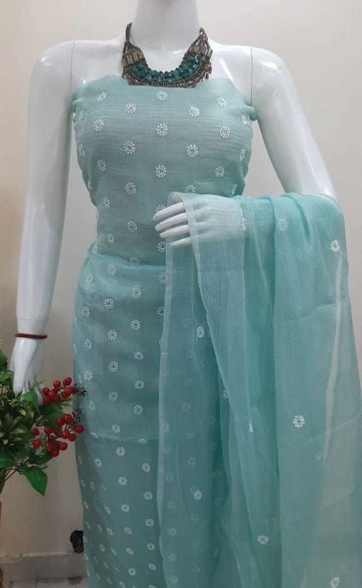 Kota Doria Embroidery Salwar Kameez - Leheriya