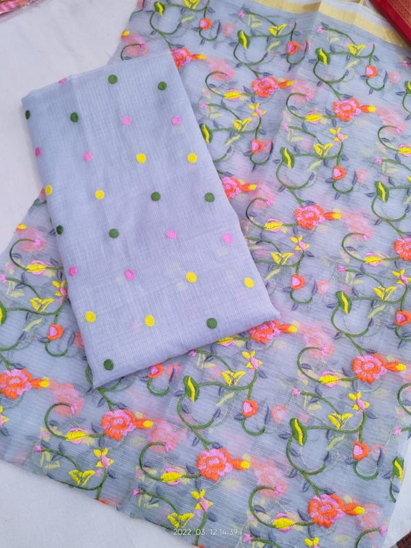 Kota Doria Embroidery Salwar Suit - Leheriya