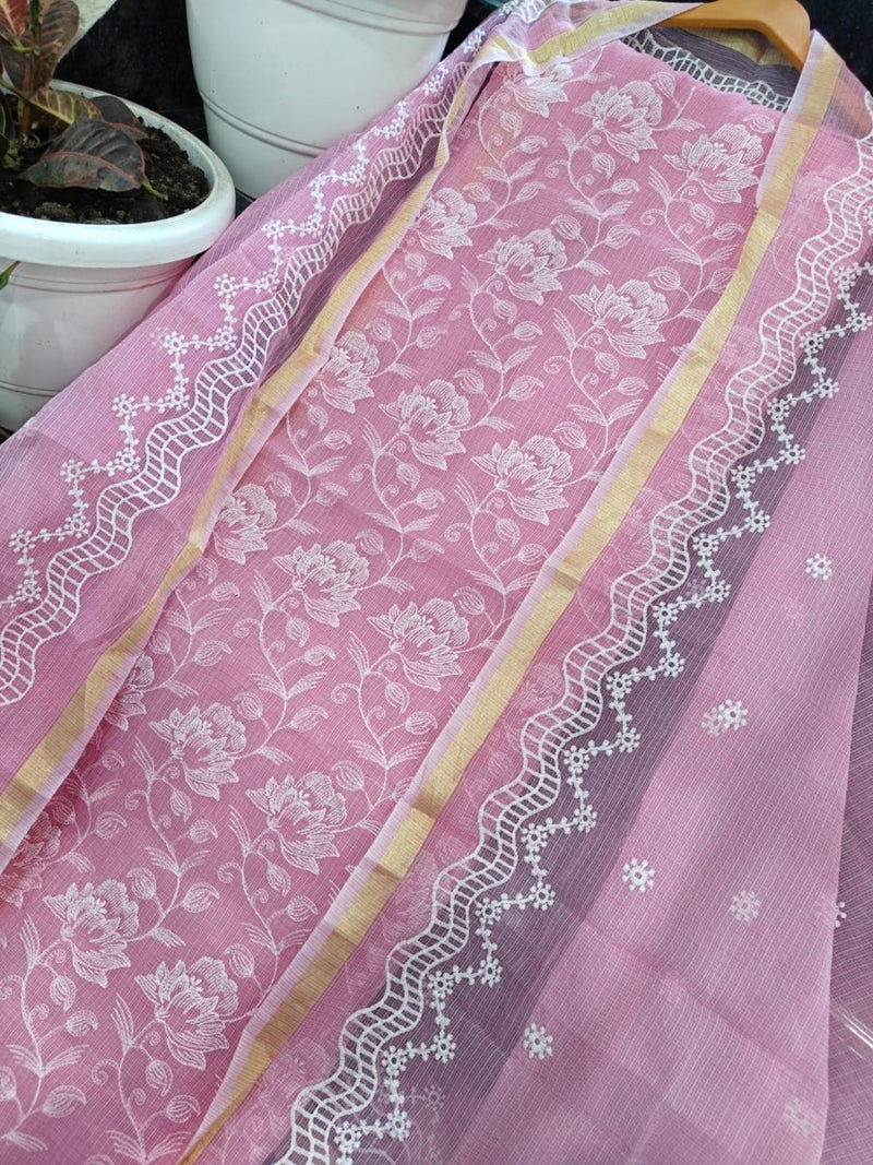 Kota Doria Embroidery Work Salwar Suit - Leheriya