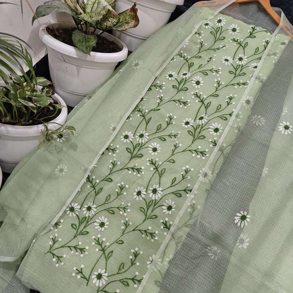 Kota Doria Embroidery Work Salwar Suit - Leheriya
