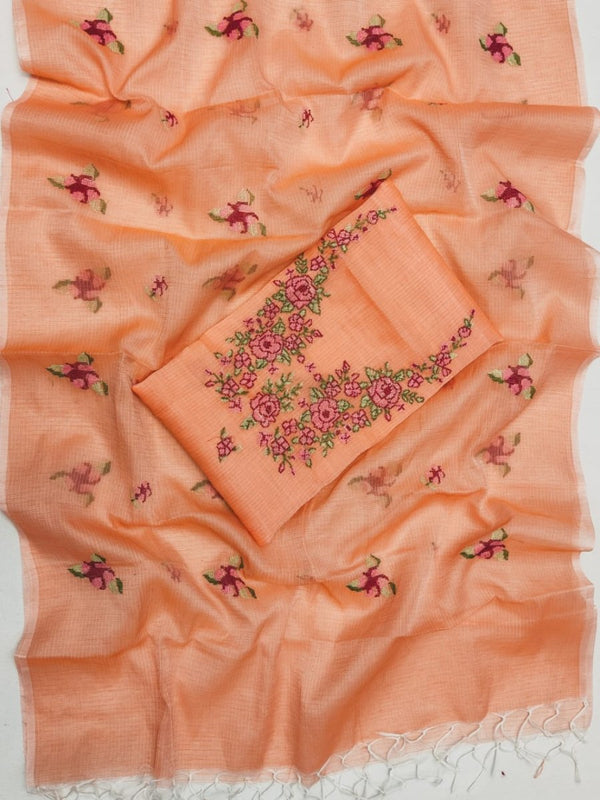 Kota Doria Embroidery Work Salwar Suit - Leheriya