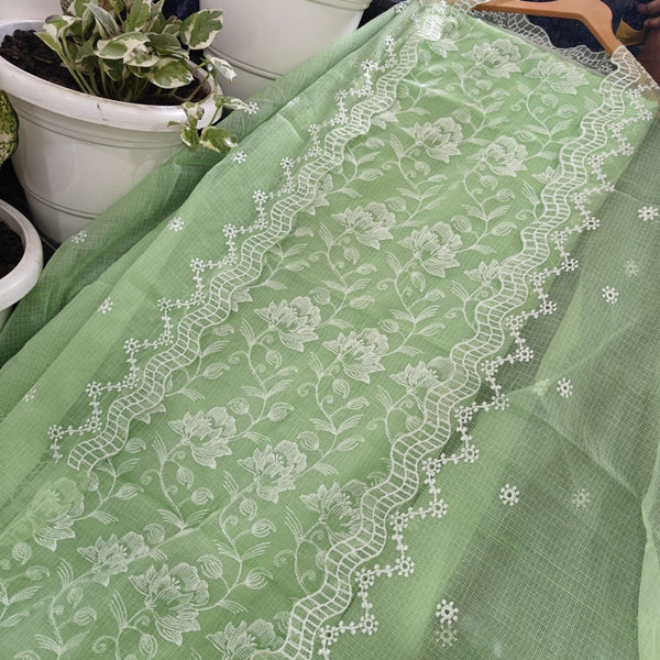 Kota Doria Embroidery Work Salwar Suit - Leheriya