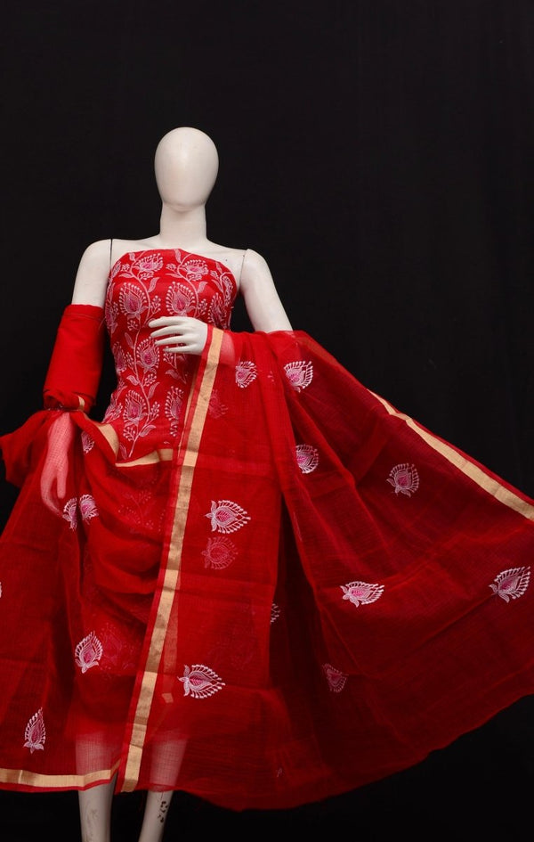 Kota Doria Embroidery Work Salwar Suit - Leheriya