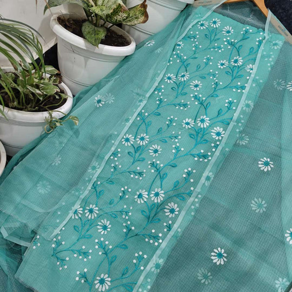 Kota Doria Embroidery Work Salwar Suit - Leheriya
