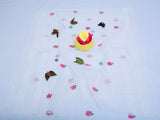 Kota Doria Embroidery Work Suit With Chicken Kari Bottom - Leheriya