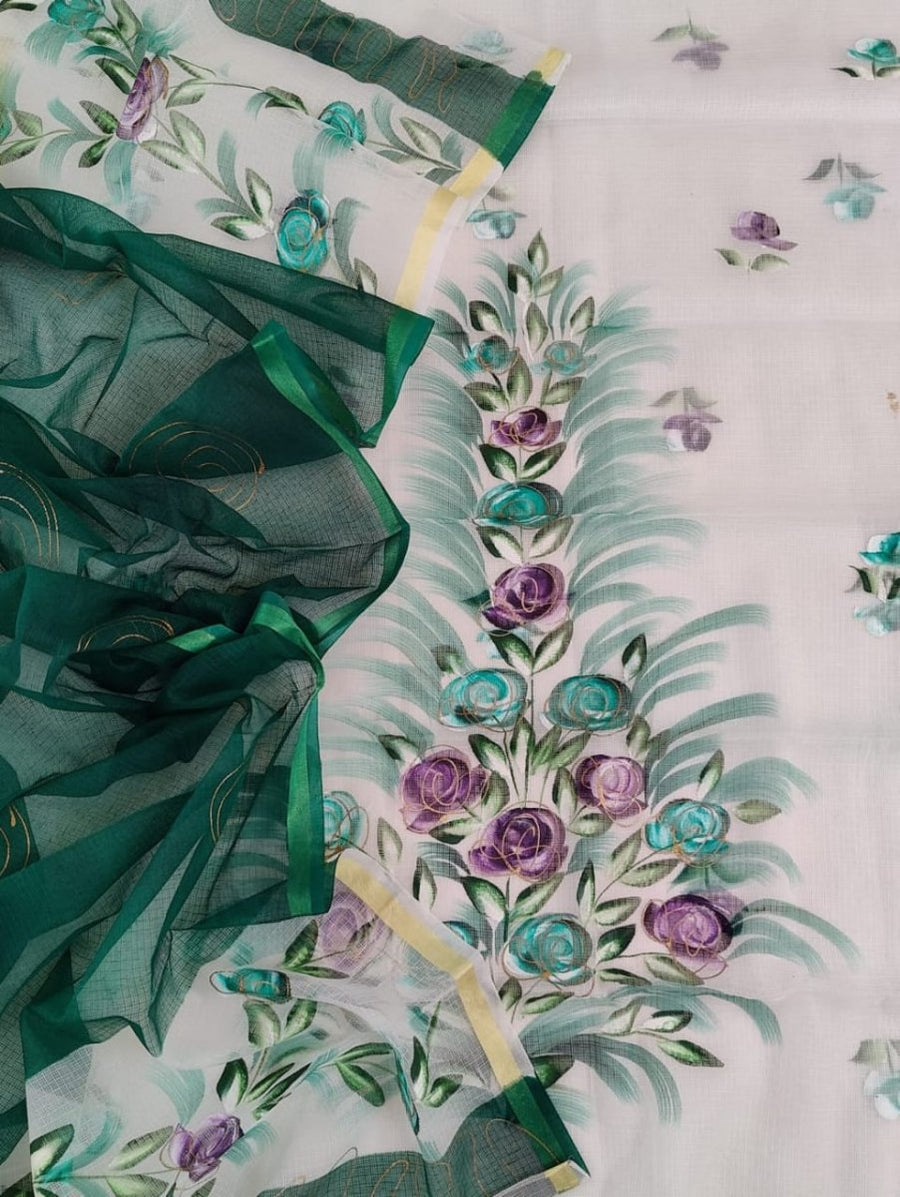 Hand painted salwar suits sales