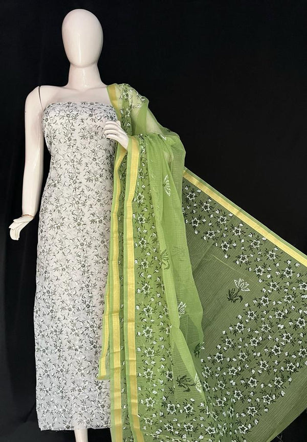 Kota Doria Printed Salwar Suit - Leheriya