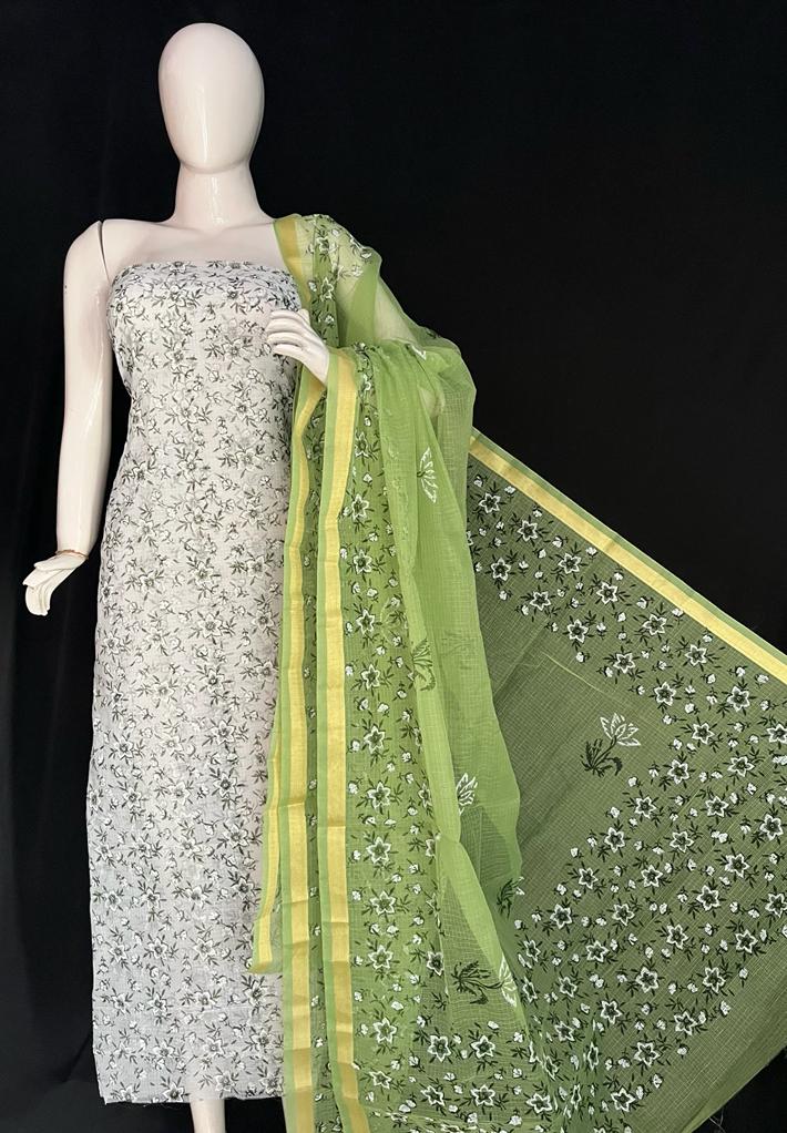 Kota Doria Printed Salwar Suit - Leheriya